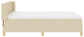 Boxspring Ágy Mattal - Krém, 160 x 200 cm, Textil