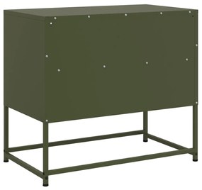 olívazöld acél TV-szekrény 68 x 39 x 60,5 cm