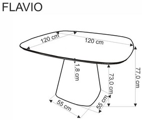 Flavio fehér étkezőasztal 120cm