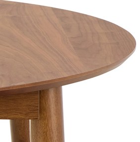 Kerek bővíthető étkezőasztal hosszabbító asztallappal, diófa dekorral ø 115 cm Montreux – Actona