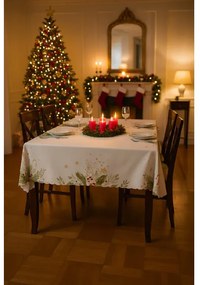 Karácsonyi terítő WINTER TABLE 140x220 cm, fehér