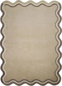Natúr színű kézi szövésű gyapjú szőnyeg 160x230 cm Leo Scallop – Flair Rugs