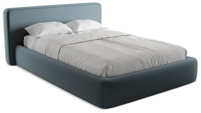 Kék kárpitozott ágyneműtartós franciaágy ágyráccsal 140x200 cm Kiana – Makamii