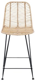 Bárszék 2 pcs Természetes 44,5 x 54,5 x 97,5 cm Rattan és Vas