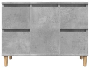 betonszürke szerelt fa mosdószekrény 80 x 33 x 60 cm