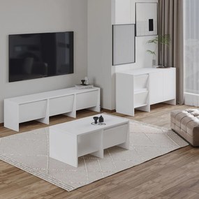 Laris nappali bútorszett, fehér, 160 cm