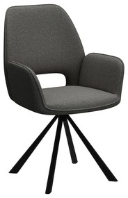 Sötétszürke karfás étkezőfotel Graham – Actona