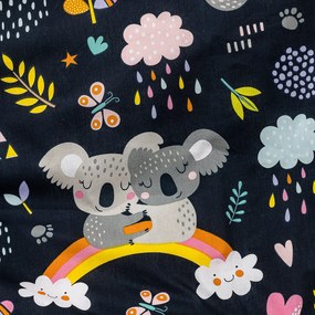4Home gyermek pamut ágyneműhuzat kiságyba Koala rainbow, 100 x 135 cm, 40 x 60 cm