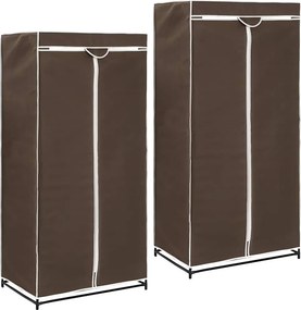 vidaXL 2 db barna ruhásszekrény 75 x 50 x 160 cm