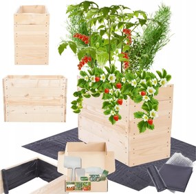 Ágyás magasított virágtartó zöldséges láda impregnáló 45x60x30