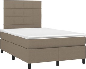 vidaXL tópszínű szövet rugós ágy matraccal 120 x 190 cm