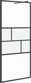 vidaXL Walk-in zuhanyfal Fekete 80 x 195 x 0.5 cm Üveg és Alumínium