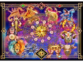 Zodiákus montázs fa puzzle