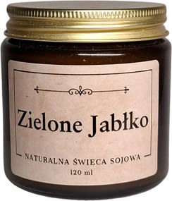 Szója illatgyertya 120 ml Zöld alma fa kanóc kézzel készített