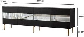 Leon TV-állvány, arany-füstszürke, 180 cm