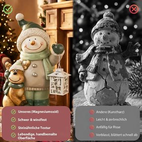 HOMCOM Hóember figura 43 cm MGO-ból LED lámpával és időzítővel, bejárathoz és ajtóhoz