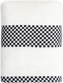 Tiva törölköző fekete kockás 50x90 cm Homla