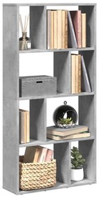 betonszürke szerelt fa könyvespolc 60 x 20 x 120 cm