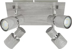 Rabalux beltéri karos spotlámpa gu10 4x50w ezüst tölgy merkur