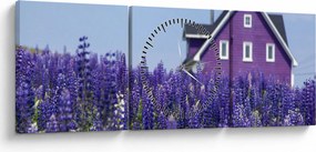 Levandula mező képe (órával) (90x30 cm)