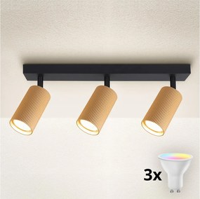 Brilagi - LED RGBW dimmelhető spotlámpa SELE MODERN 3xGU10/6,5W/230V Wi-Fi aranyszínű