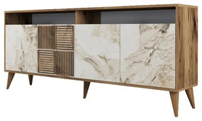 Konzolasztal Milan - Diós, Fehér Marble