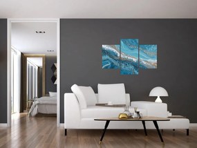 Kép - Világoskék márvány arannyal I. (90x60 cm)