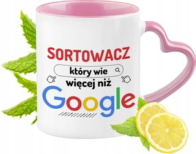 Válogatós bögre Rózsaszín, Szív alakú füllel Kávé Ajándék