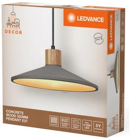 Ledvance - Csillár zsinóron DECOR CONCRETE 1xE27/15W/230V átm. 32 cm beton szürke