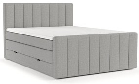 Világosszürke ágyneműtartós boxspring ágy 200x200 cm Ruby – Maison de Rêve