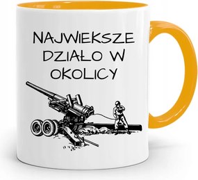 Sárga Ajándék Bögre Fiúnak Legnagyobb Ágyú nyomott mintával