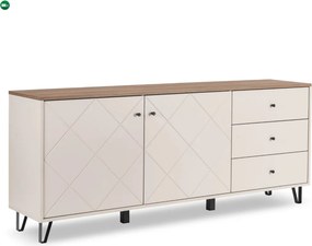 Komoda BACARDI 183 cm Kaszmir/Dąb Castello