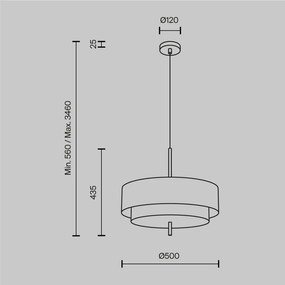 Maytoni modern függeszték bergamo fehér fekete szürke mymod613pl-05gr1