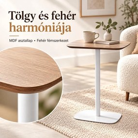Bárasztal, kerek MDF asztallappal, Ø60 x 105 cm, 20 kg teherbírás, tölgy/fehér