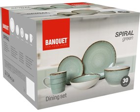 Banquet Spiral Green étkészlet, 30 db