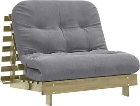 vidaXL tömör impregnált fenyőfa futon kanapéágy matraccal 100x206x11cm