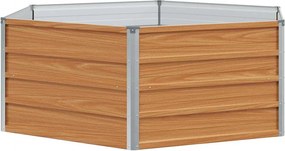 vidaXL Emelt kert ágyás Fa hatású 129 x 129 x 45 cm Horganyzott acél