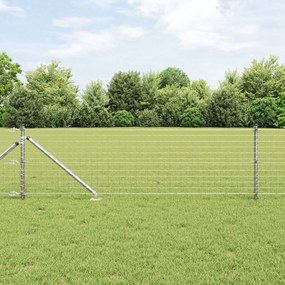 Fém Kerítésoszlopok Csatlakozóval 26 db Ø32 mm 120 cm Horganyzott Acél