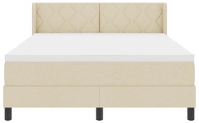 Boxspring Ágy Matrac-kal - Krém, 140 x 200 cm, Szövet