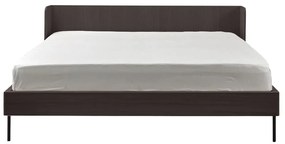 Fekete franciaágy tölgyfa dekorral 180x200 cm Wrap – Bonami Selection