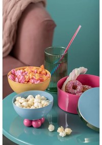 Rózsaszín dekoratív fém tárolódoboz ø 16x6 cm Double Funky – PT LIVING