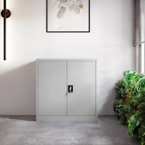 Alacsony fém irattartó szekrény BEATA, 900 x 930 x 400 mm, szürke