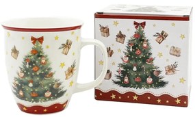 Karácsonyi fenyőfás porcelán bögre 650 ml díszdobozban Christmas Tree 3