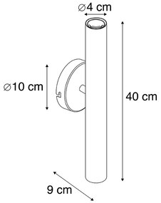 Vintage fali lámpa arany 2-lámpás - Tubi