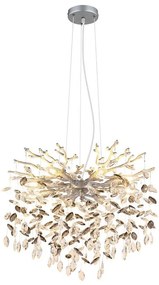 Globo 64138H1S - Kábeles csillár QUEENA 8xE14/40W/230V ezüstszínű