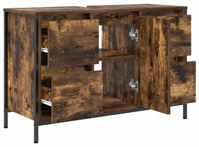 Füstös tölgy mosdószekrény fiókokkal 90x34,5x60 cm