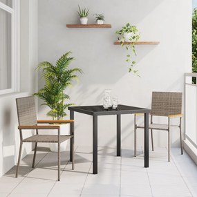 Összecsukható Kerti Székek Párnákkal 2 db Szürke Poly Rattan
