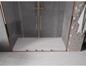 Mexen Velar Duo, nyitható tolóajtó 170x200 cm, 8mm átlátszó üveg, rózsa arany, 871-170-000-02-60