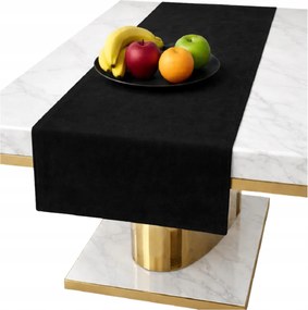 Futófelület velúr Fekete asztalra 40x140 cm sima klasszikus futófelület színek