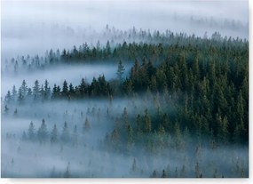 Erdő Hegyek Köd poszter 30x40cm kép zöld természet #373